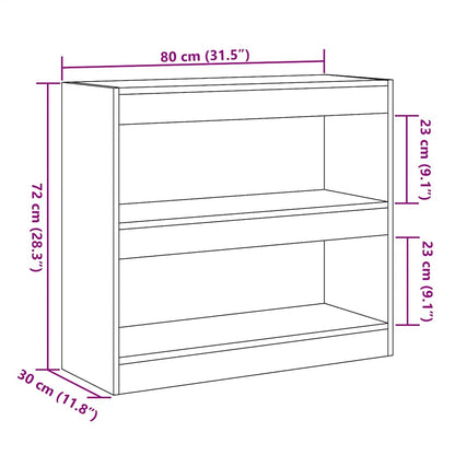 vidaXL Book Cabinet/Room Divider Old Wood 80x30x72 cm