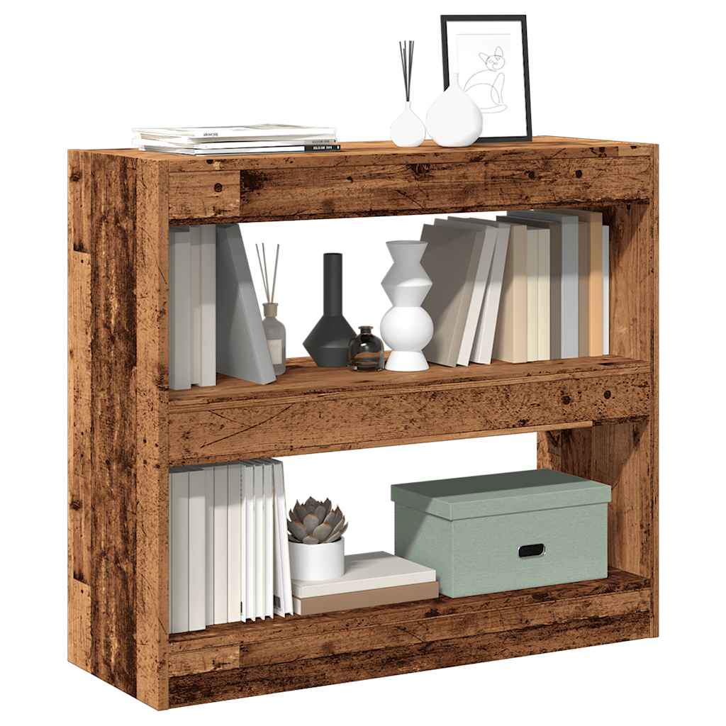 vidaXL Book Cabinet/Room Divider Old Wood 80x30x72 cm