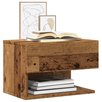 vidaXL Wall-mounted Bedside Cabinet Old Wood