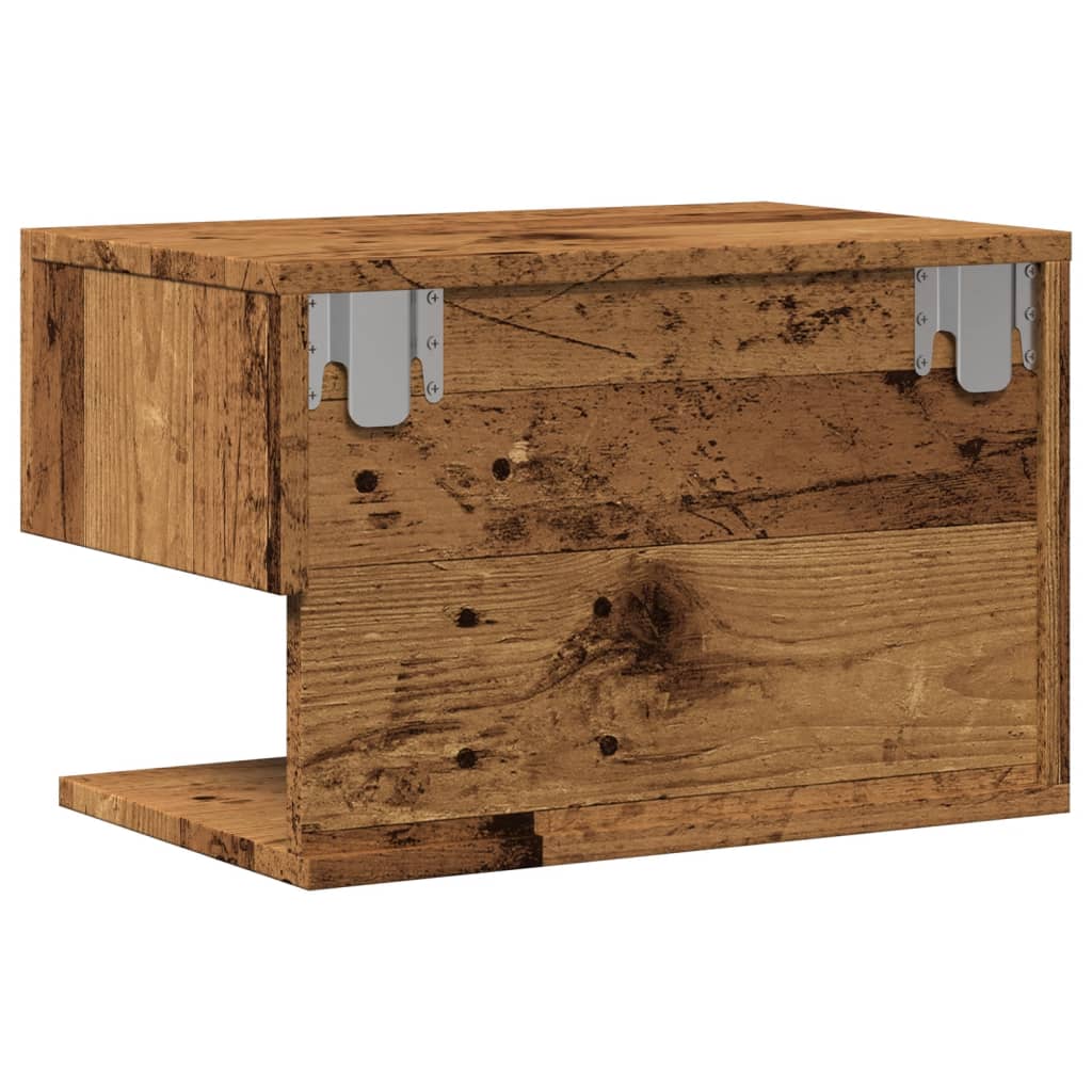 vidaXL Wall-mounted Bedside Cabinet Old Wood
