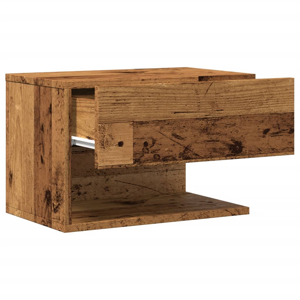 vidaXL Wall-mounted Bedside Cabinet Old Wood