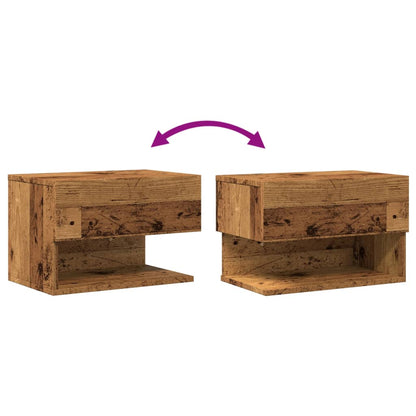 vidaXL Wall-mounted Bedside Cabinets 2 pcs Old Wood