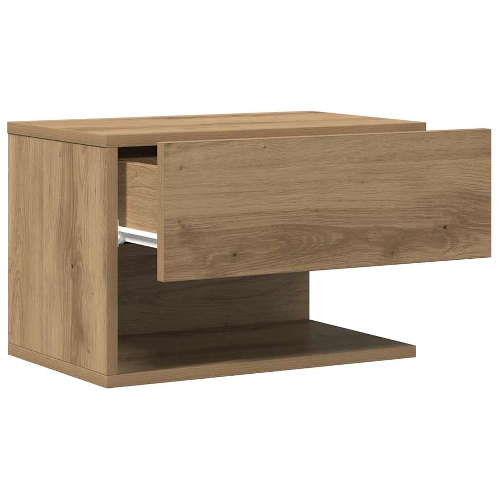 vidaXL Wall-mounted Bedside Cabinet Artisian Oak