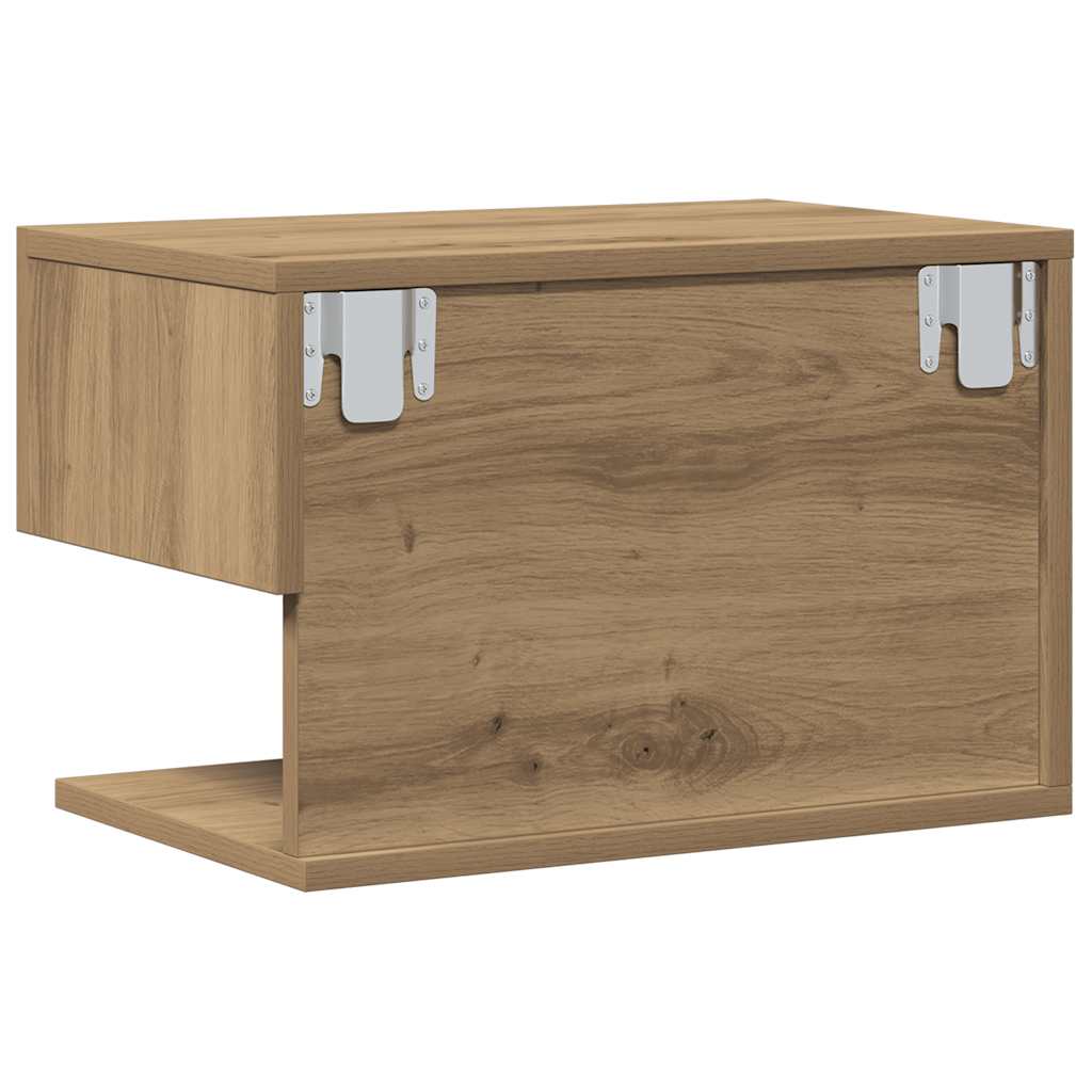 vidaXL Wall-mounted Bedside Cabinet Artisian Oak