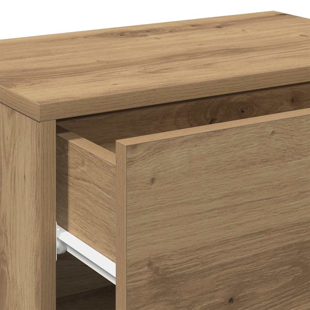 vidaXL Wall-mounted Bedside Cabinet Artisian Oak