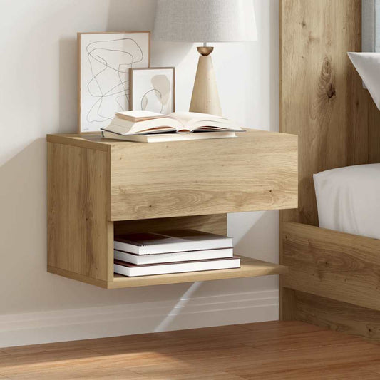 vidaXL Wall-mounted Bedside Cabinet Artisian Oak