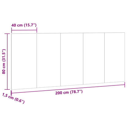vidaXL Bed Headboard Old Wood 200x1.5x80 cm Engineered Wood