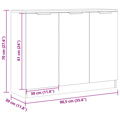 vidaXL Sideboard Old Wood 90,5x30x70 cm Engineered Wood
