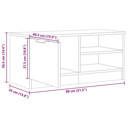 vidaXL TV Cabinet Old Wood 80x35x36,5 cm Engineered Wood