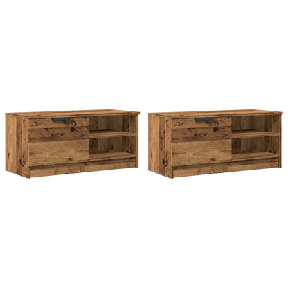vidaXL 2 Piece TV Cabinet Set Old Wood 80x35x36,5 cm Engineered Wood