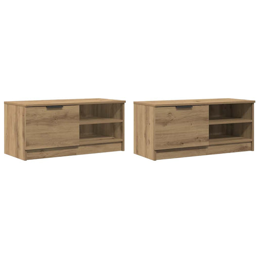 vidaXL 2 Piece TV Cabinet Set Artisan Oak 80x35x36,5 cm Engineered Wood