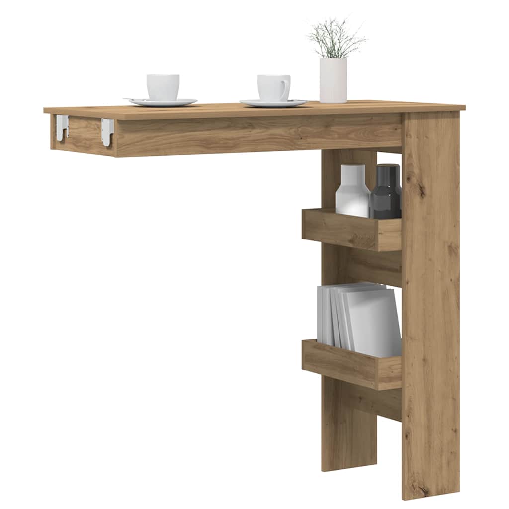 vidaXL Wall Bar Table Artisan Oak 102x45x103,5 cm Engineered Wood