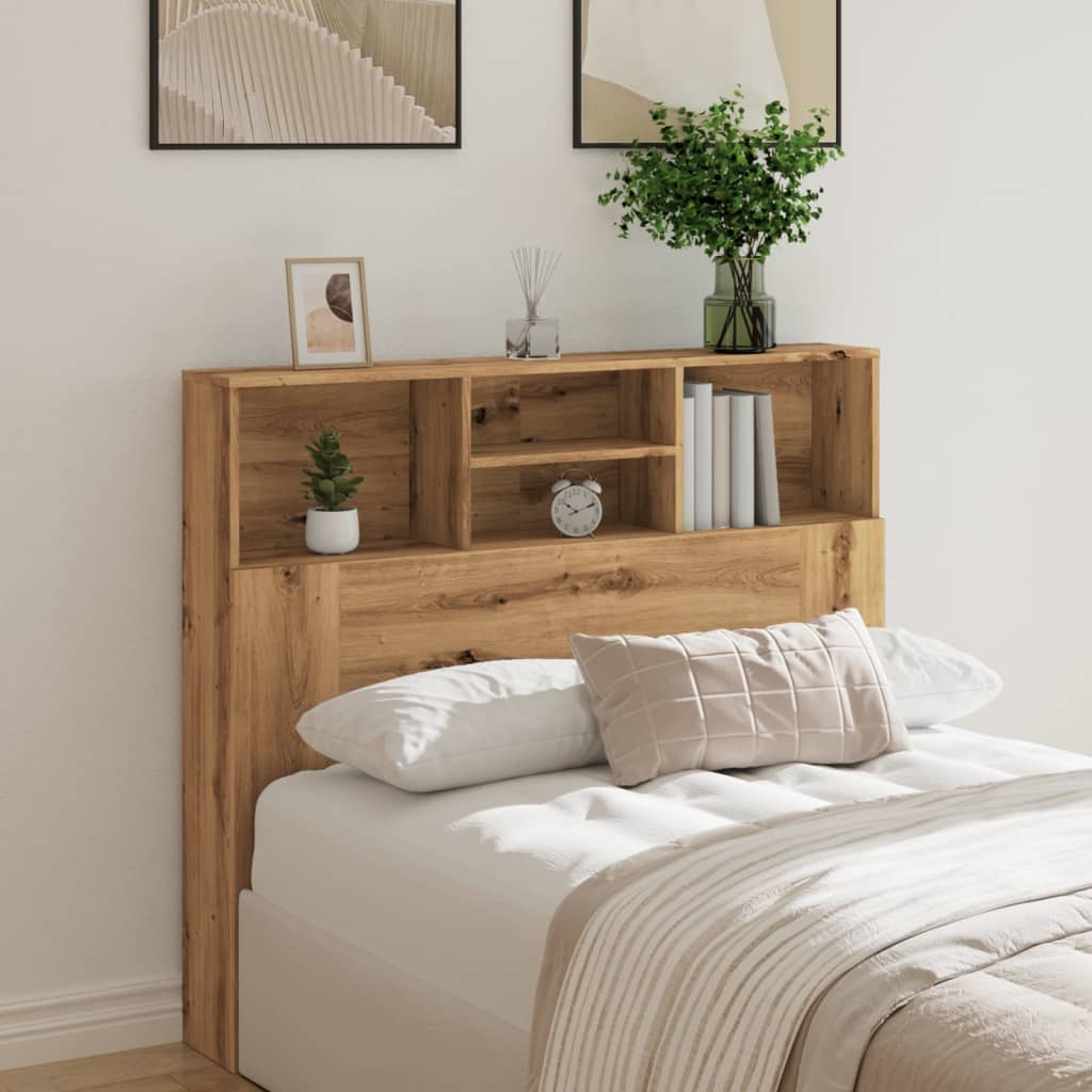vidaXL Headboard Cabinet Artisian Oak 120x19x103.5 cm Engineered Wood