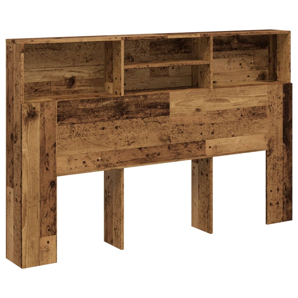 vidaXL Headboard Cabinet Old Wood 160x19x103.5 cm Engineered Wood