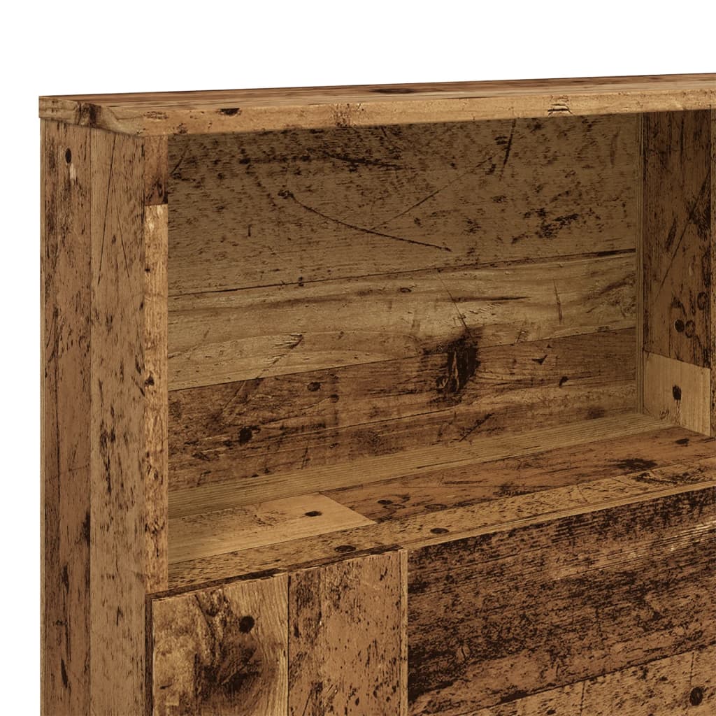 vidaXL Headboard Cabinet Old Wood 160x19x103.5 cm Engineered Wood