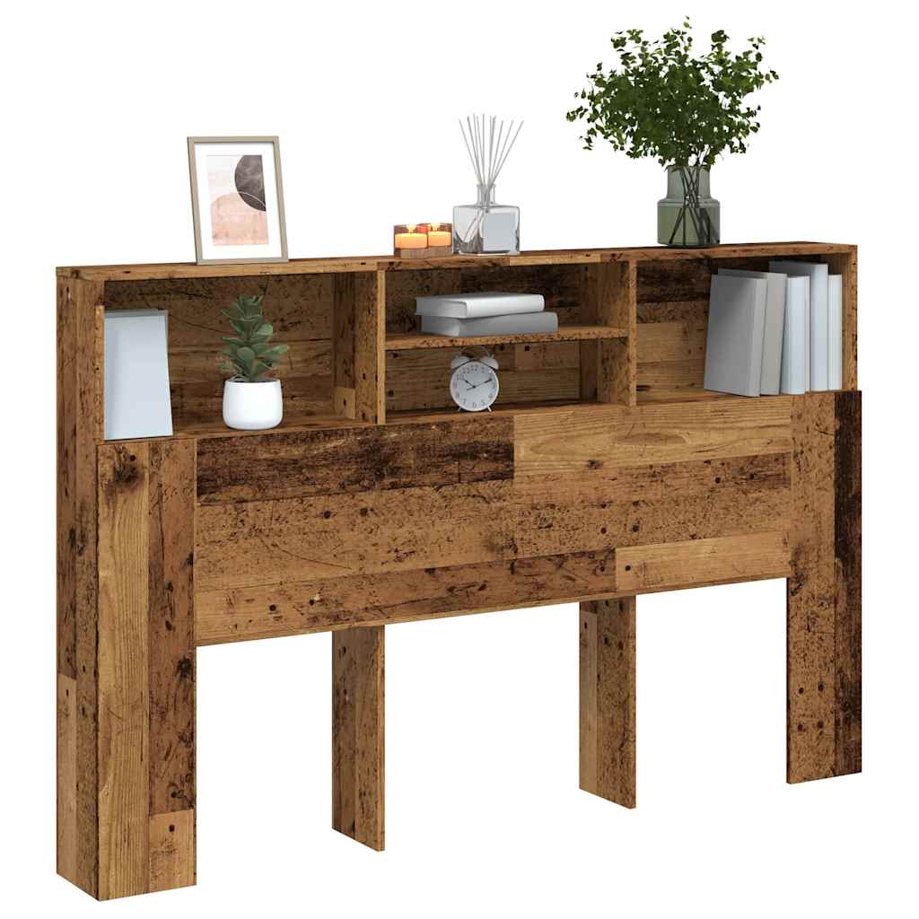vidaXL Headboard Cabinet Old Wood 160x19x103.5 cm Engineered Wood
