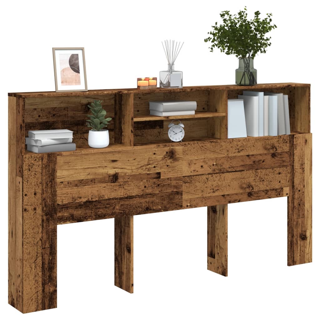 vidaXL Headboard Cabinet Old Wood 180x19x103.5 cm Engineered Wood