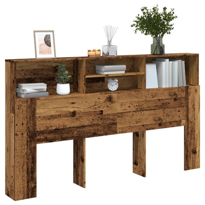 vidaXL Headboard Cabinet Old Wood 180x19x103.5 cm Engineered Wood