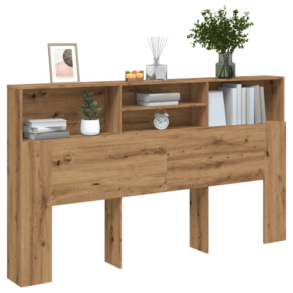 vidaXL Headboard Cabinet Artisan Oak 180x19x103.5 cm Engineered Wood