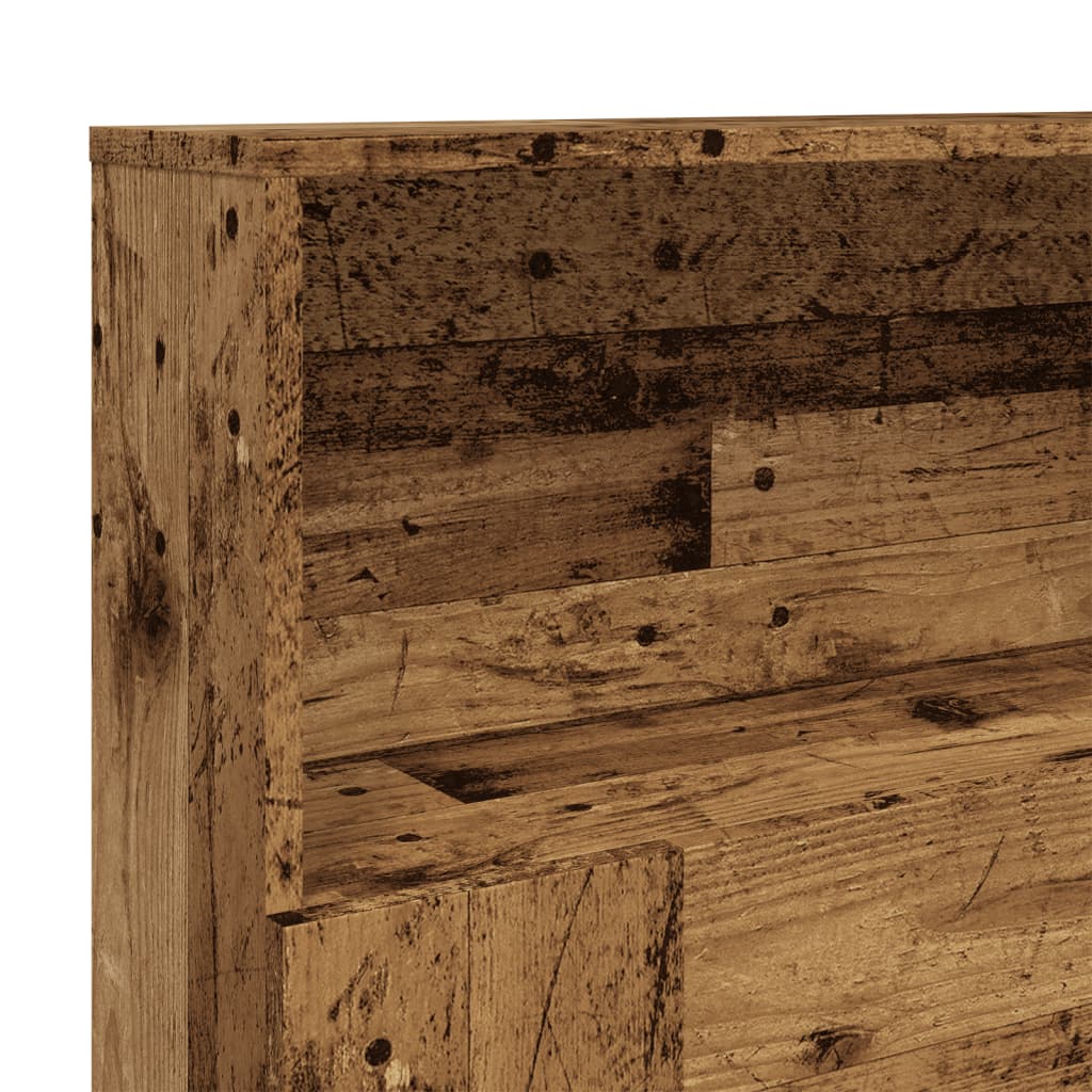 vidaXL Headboard Cabinet Old Wood 200x19x103.5 cm Engineered Wood