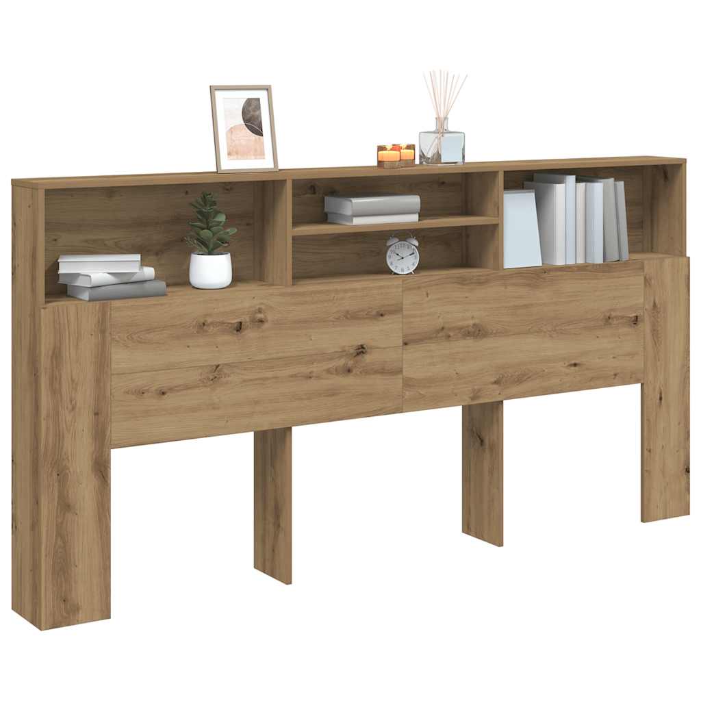 vidaXL Headboard Cabinet Artisian Oak 200x19x103.5 cm Engineered Wood