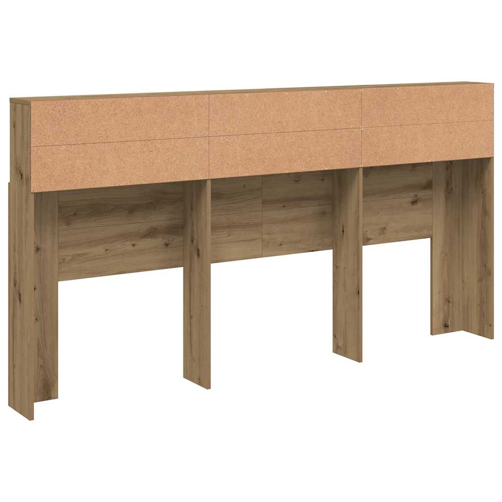 vidaXL Headboard Cabinet Artisian Oak 200x19x103,5 cm Engineered Wood