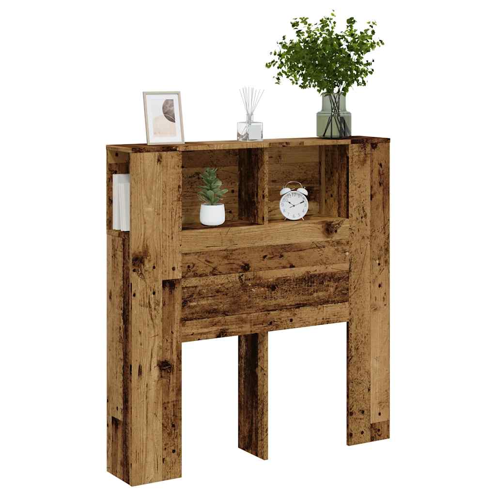 vidaXL Headboard Cabinet Old Wood 100x18.5x102.5 cm Engineered Wood