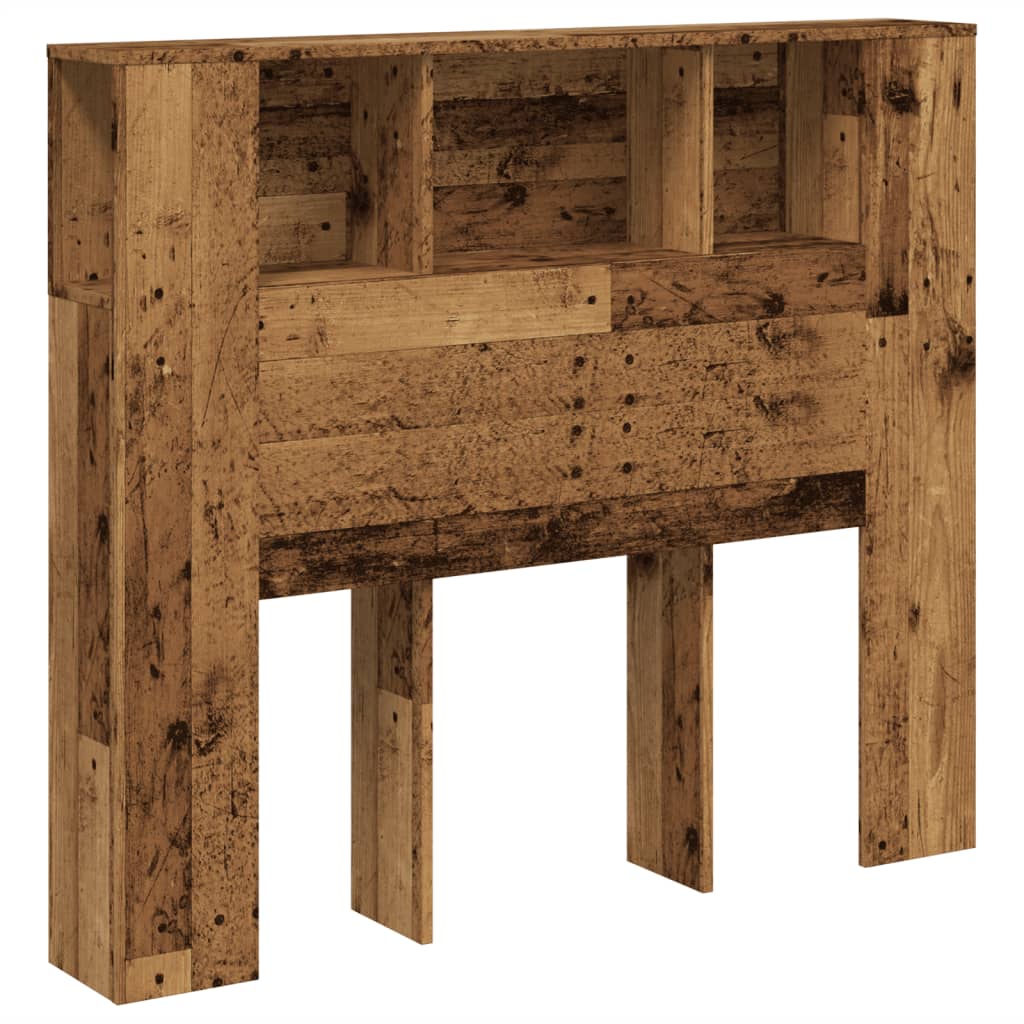 vidaXL Headboard Cabinet Old Wood 120x19x104.5 cm Engineered Wood