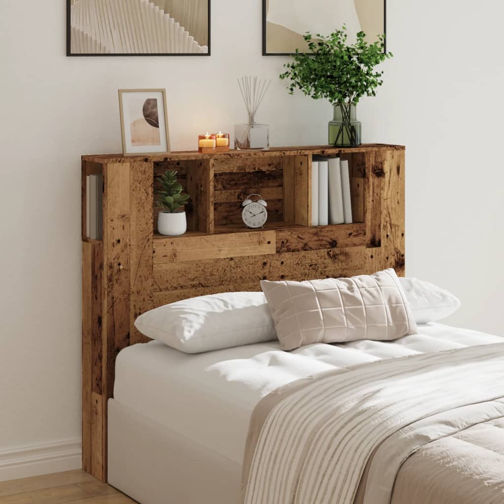 vidaXL Headboard Cabinet Old Wood 120x19x104.5 cm Engineered Wood
