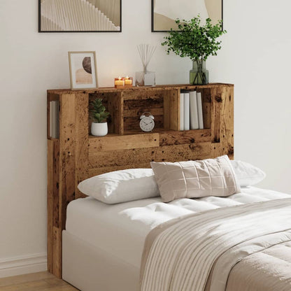 vidaXL Headboard Cabinet Old Wood 120x19x104.5 cm Engineered Wood