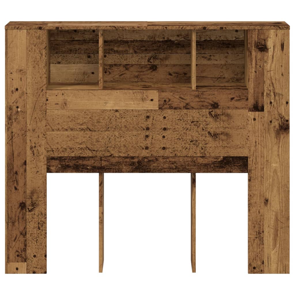 vidaXL Headboard Cabinet Old Wood 120x19x104.5 cm Engineered Wood