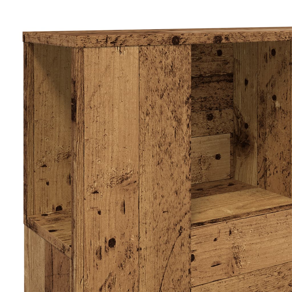vidaXL Headboard Cabinet Old Wood 120x19x104.5 cm Engineered Wood
