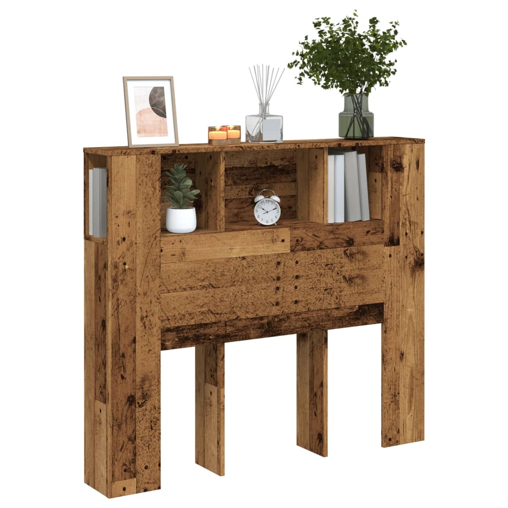 vidaXL Headboard Cabinet Old Wood 120x19x104.5 cm Engineered Wood