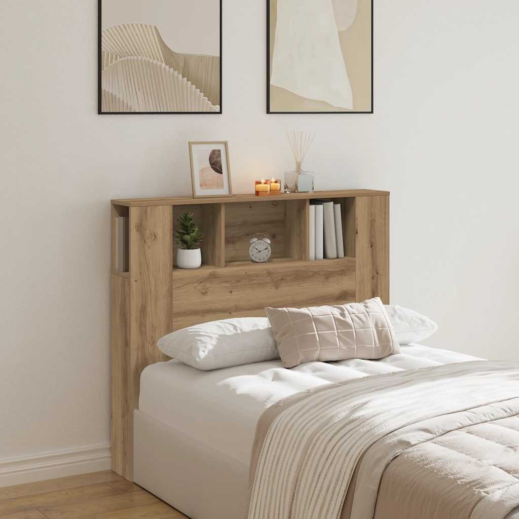vidaXL Headboard Cabinet Artisan Oak 120x19x104,5 cm Engineered Wood