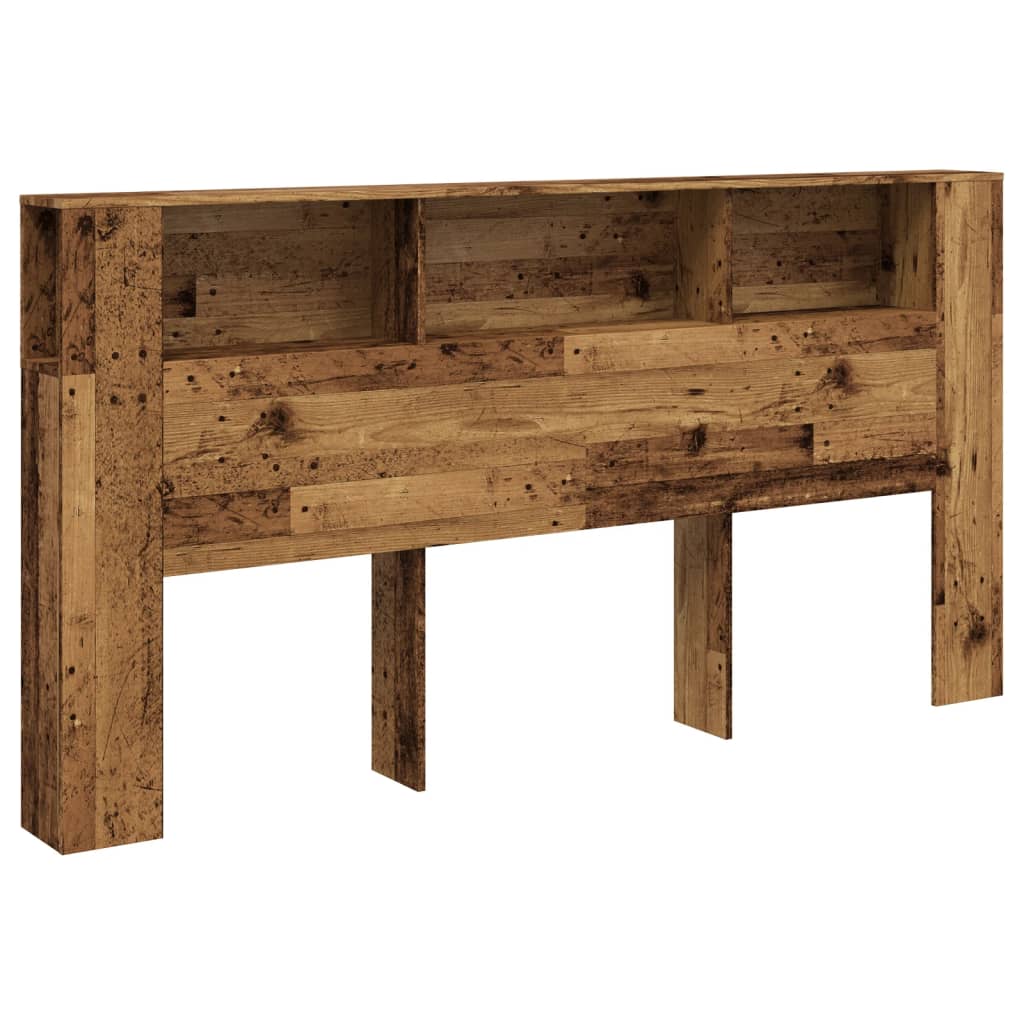 vidaXL Headboard Cabinet Old Wood 200x18.5x102.5 cm Engineered Wood