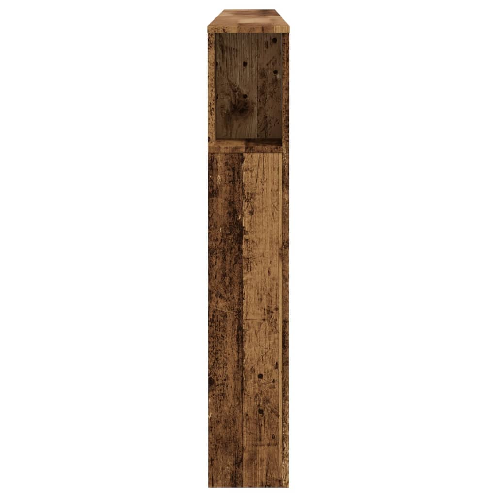 vidaXL Headboard Cabinet Old Wood 200x18.5x102.5 cm Engineered Wood