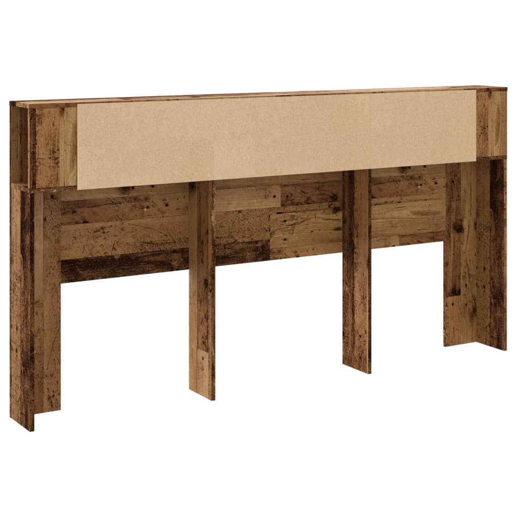 vidaXL Headboard Cabinet Old Wood 200x18.5x102.5 cm Engineered Wood