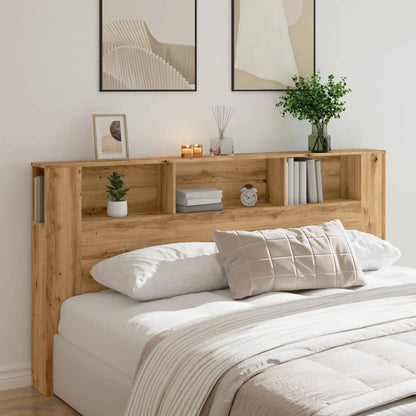 vidaXL Headboard Cabinet Artisian Oak 200x18.5x102.5 cm Engineered Wood