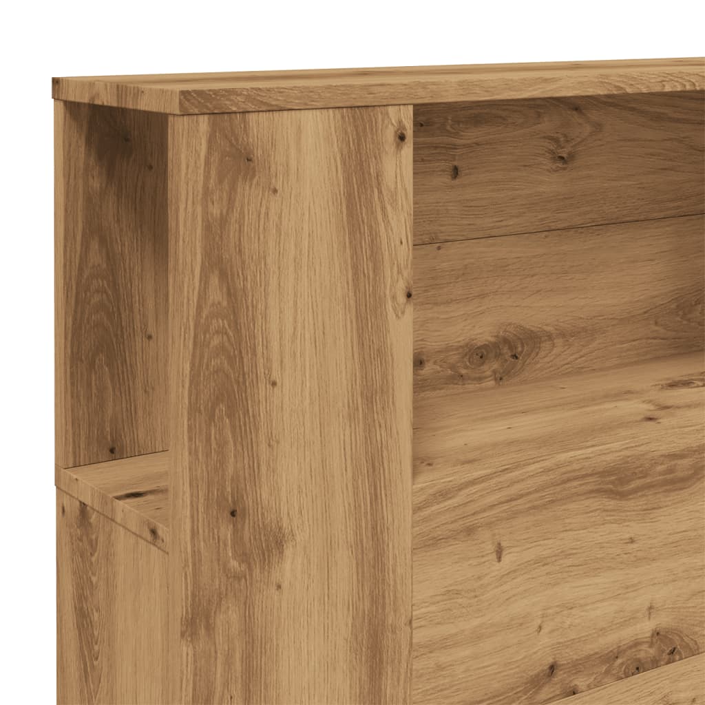 vidaXL Headboard Cabinet Artisian Oak 200x18.5x102.5 cm Engineered Wood