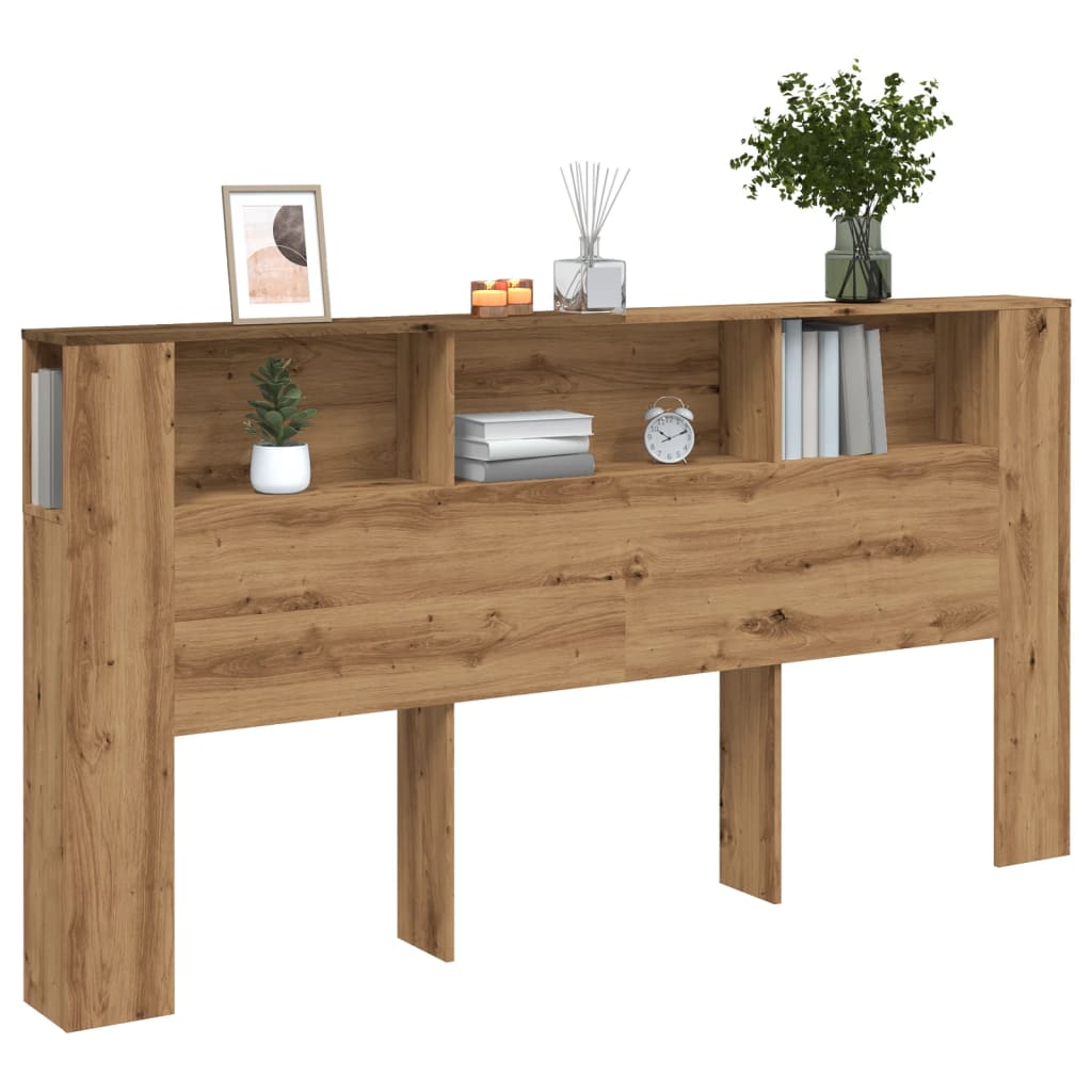 vidaXL Headboard Cabinet Artisian Oak 200x18.5x102.5 cm Engineered Wood