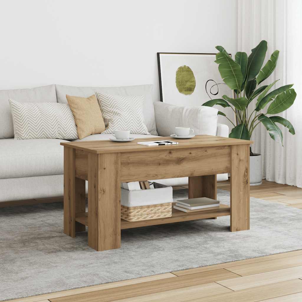 vidaXL Coffee Table Artisan Oak 101x49x52 cm Engineered Wood