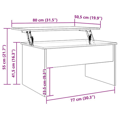 vidaXL Coffee Table Artisan Oak 80x50,5x41,5 cm Engineered Wood