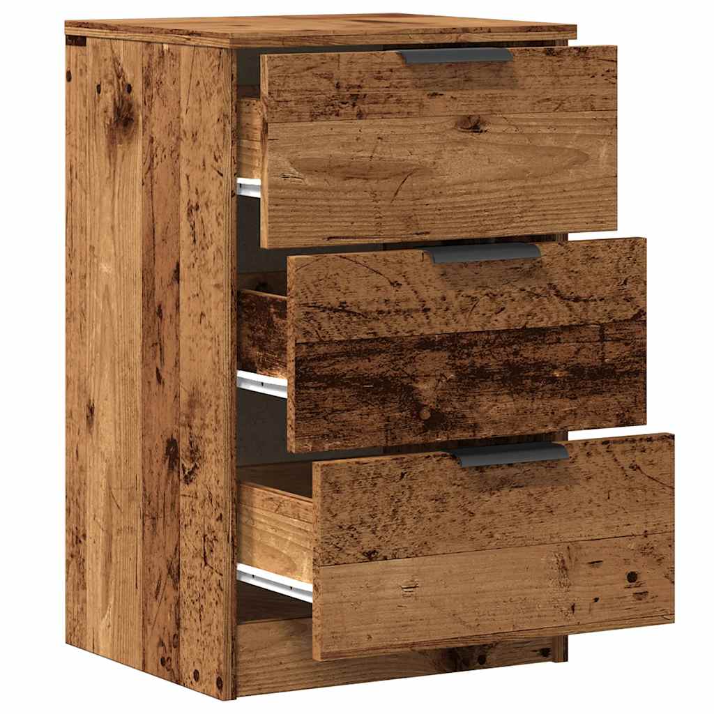 vidaXL Bedside Cabinet Old Wood 40x36x65 cm Engineered Wood