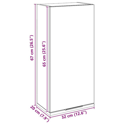 vidaXL Wall-mounted Bathroom Cabinet Artisan Oak 32x20x67 cm