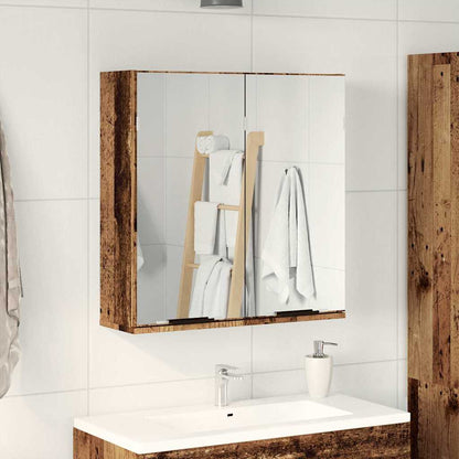 vidaXL Bathroom Mirror Cabinet Old Wood 64x20x66,5 cm Engineered Wood
