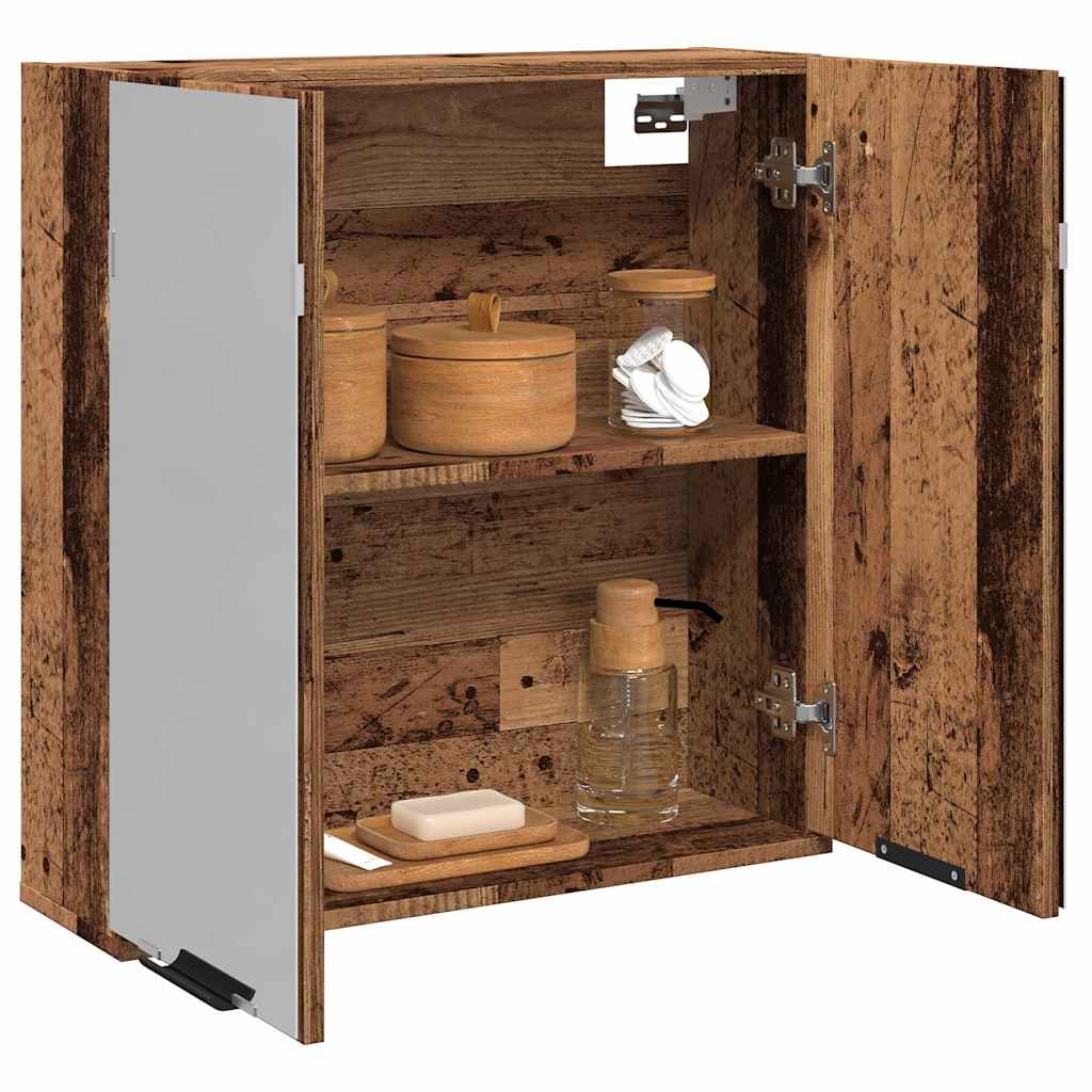 vidaXL Bathroom Mirror Cabinet Old Wood 64x20x66,5 cm Engineered Wood