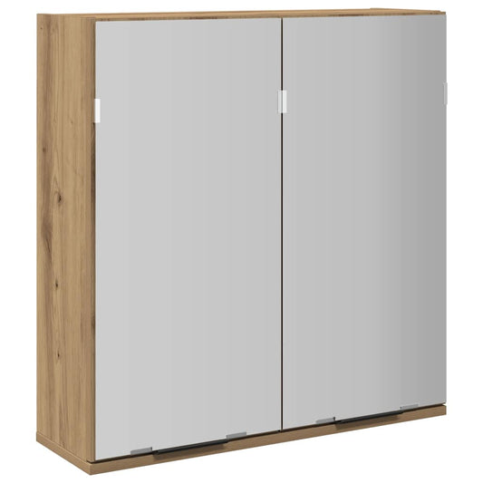 vidaXL Bathroom Mirror Cabinet Artisan Oak 64x20x66.5 cm Engineered Wood