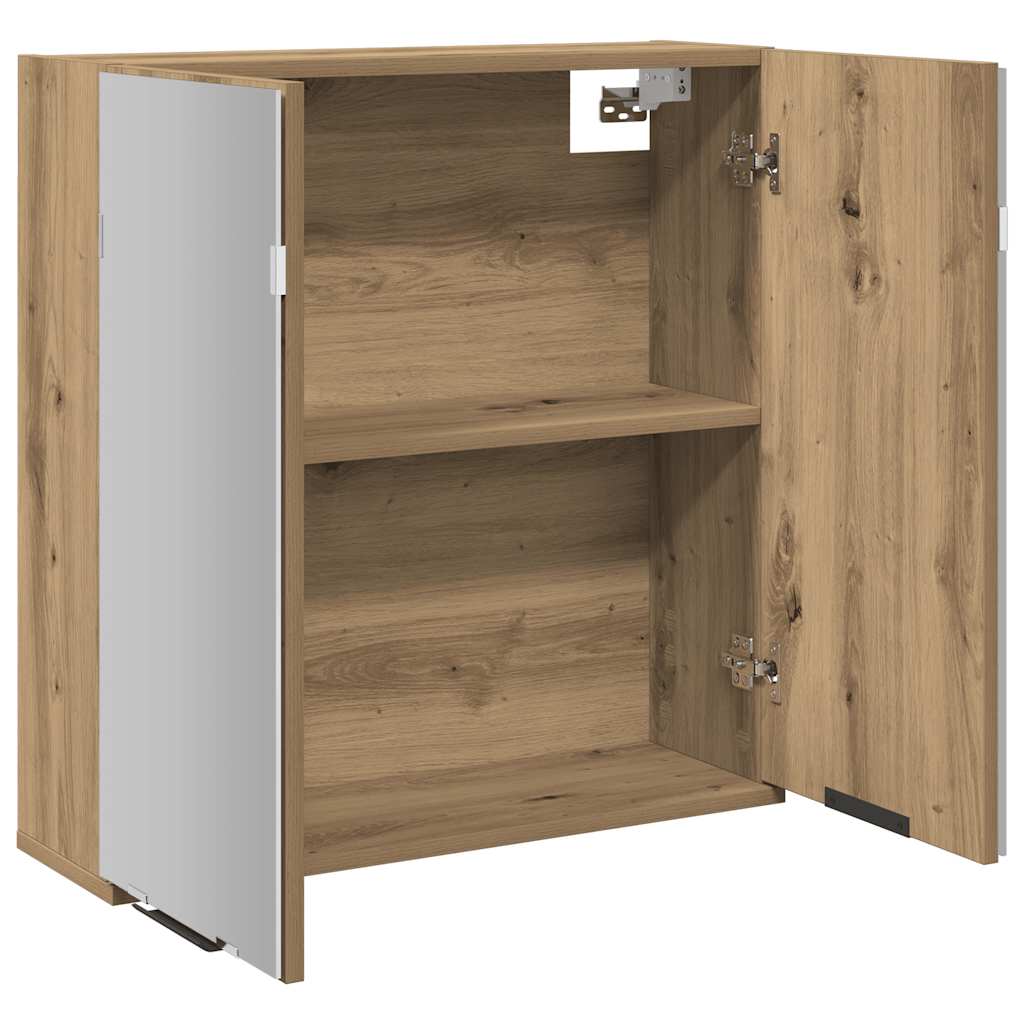 vidaXL Bathroom Mirror Cabinet Artisan Oak 64x20x66.5 cm Engineered Wood