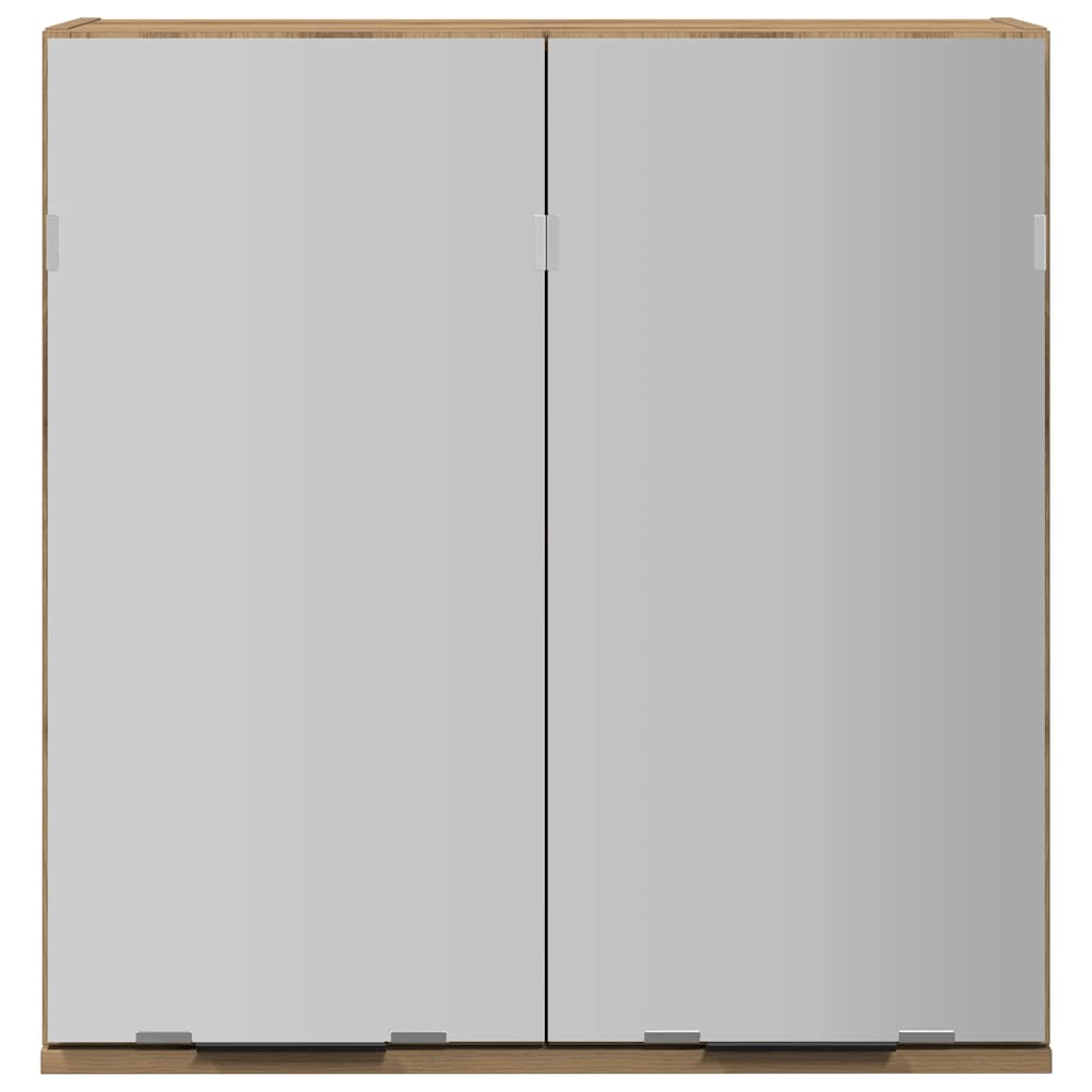 vidaXL Bathroom Mirror Cabinet Artisan Oak 64x20x66.5 cm Engineered Wood