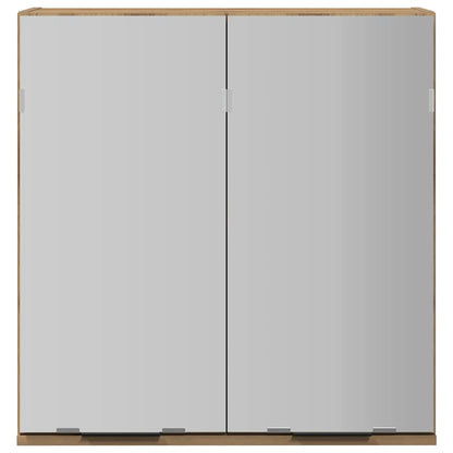 vidaXL Bathroom Mirror Cabinet Artisan Oak 64x20x66.5 cm Engineered Wood